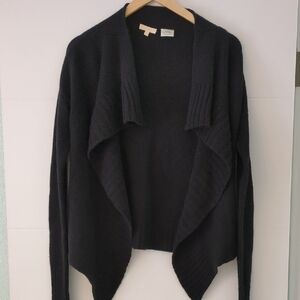 Revolve X Inhabit Black Cashmere Cardigan Sweater Waterfall Front Minimalist M